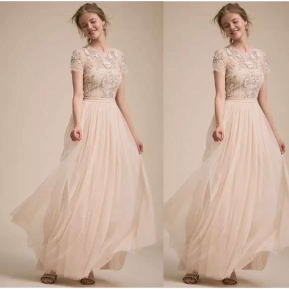 BHLDN Dresses & Skirts - New BHLDN Sakara Beaded Tulle Dress Bridesmaid